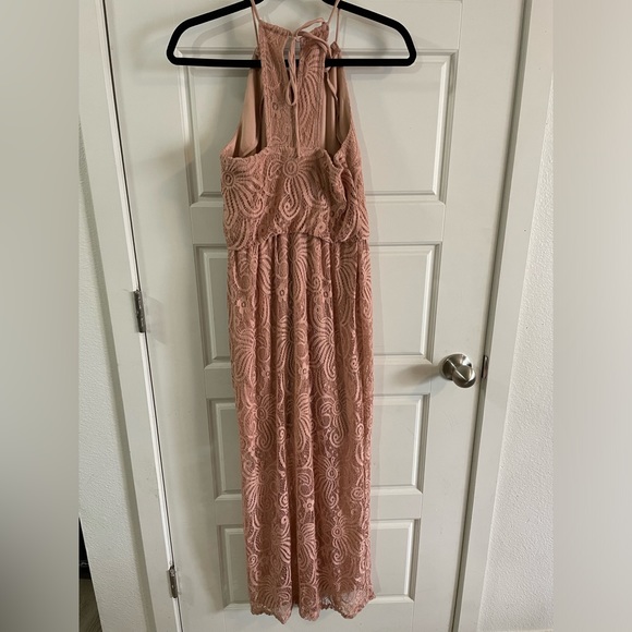 Sweet Storm Women Lace Nut Pink Maxi Dress Large Blouson Sleeveless Size M - Picture 2 of 11